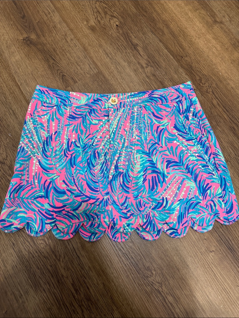 Lilly Pulitzer Pink Tropical Scalloped Collette Mini Skort